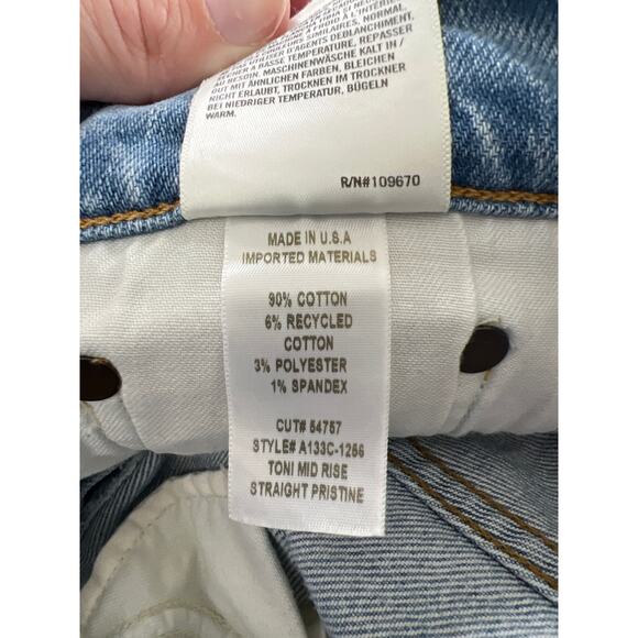 AGOLDE Toni Straight Leg Mid Rise Denim Jeans Women's 24 Capsule Easy Everyday - Picture 8 of 10